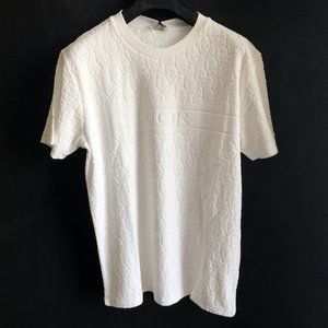 Dior Men Towel Fabric White Short Sleeve T-Shirt L